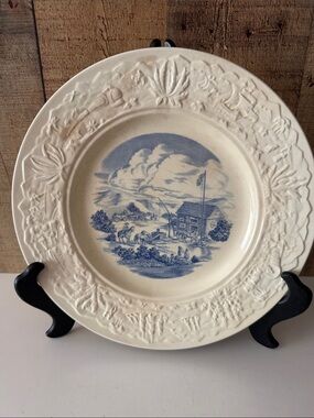 1939 Wedgewood 1st Edition “Overland Mail Stage Station” blue Transferware plate